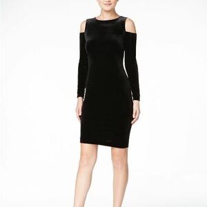 Calvin Klein Velvet Black Cold Shoulder Dress